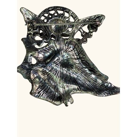 Angel Brooch Pin With Rhinestones Believe In Angels Text - Picture 4 of 7